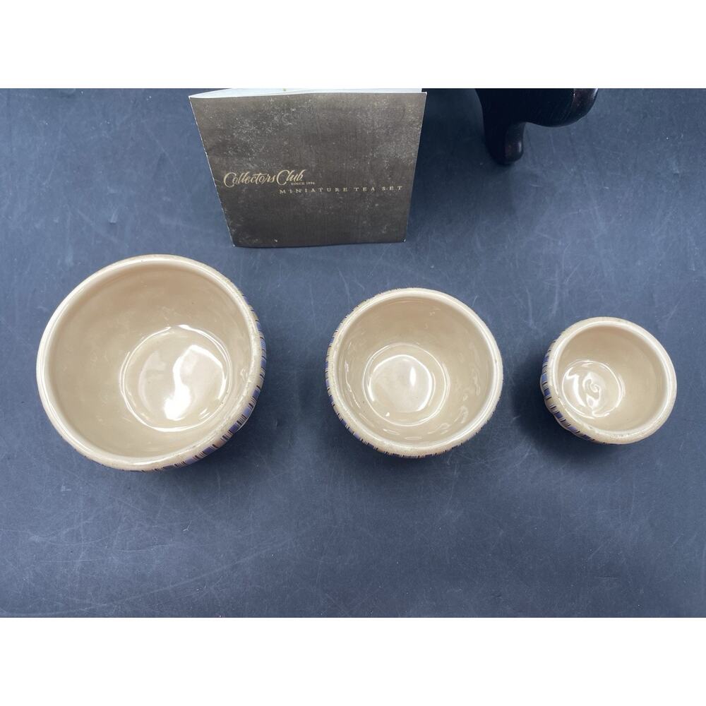 Longaberger Collectors Club Miniature Cabana Stripe Woven Nested Bowl Set NIB￼ - Picture 5 of 16
